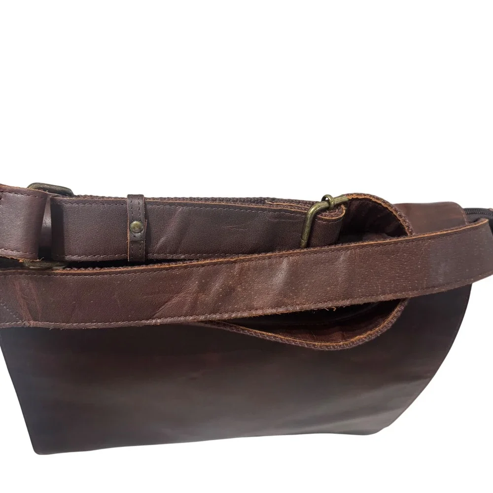 Antonio Valeria Messenger Bag Mens OS Brown New Distressed Leather Satchel